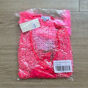 NWT iHeartRaves Pink Sheer Beaded Top